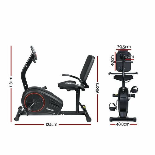 Everfit Magnetic Recumbent Exercise Bike Fitness Trainer Home Gym