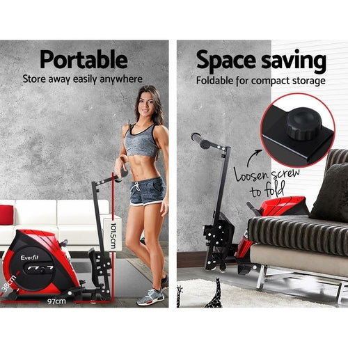 Everfit Rowing Machine Rower Elastic Rope Resistance Fitness Home